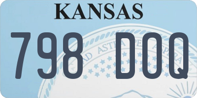 KS license plate 798DOQ