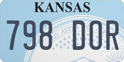 KS license plate 798DOR