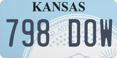 KS license plate 798DOW