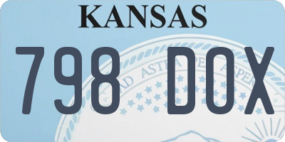 KS license plate 798DOX