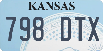 KS license plate 798DTX