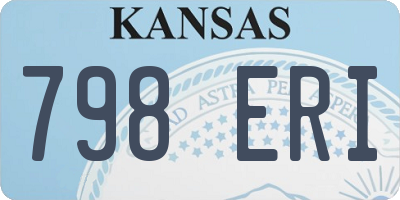 KS license plate 798ERI