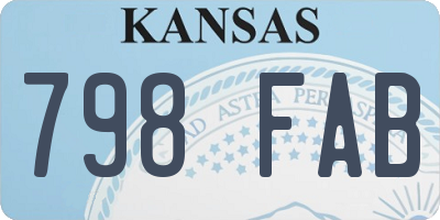KS license plate 798FAB