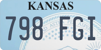 KS license plate 798FGI