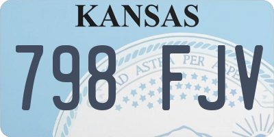 KS license plate 798FJV