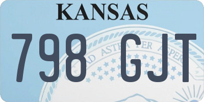 KS license plate 798GJT