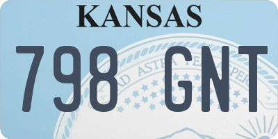 KS license plate 798GNT