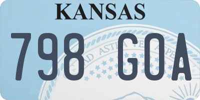 KS license plate 798GOA