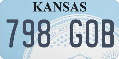 KS license plate 798GOB