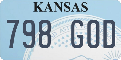KS license plate 798GOD