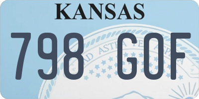 KS license plate 798GOF