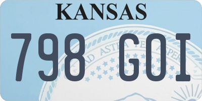 KS license plate 798GOI