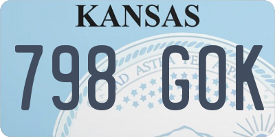 KS license plate 798GOK