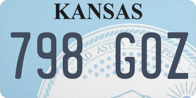 KS license plate 798GOZ