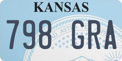 KS license plate 798GRA