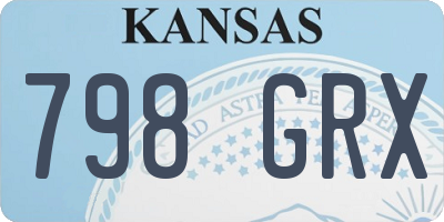 KS license plate 798GRX