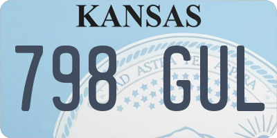 KS license plate 798GUL