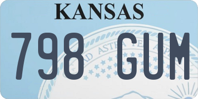 KS license plate 798GUM