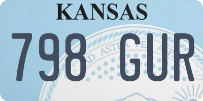 KS license plate 798GUR