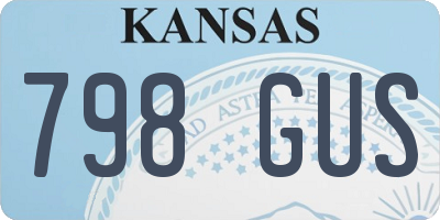 KS license plate 798GUS