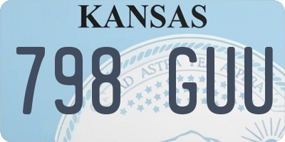 KS license plate 798GUU