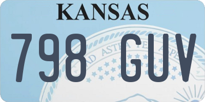 KS license plate 798GUV