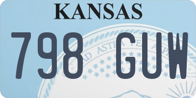 KS license plate 798GUW