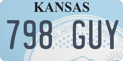 KS license plate 798GUY
