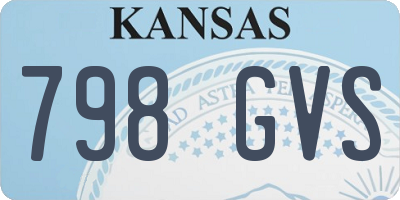 KS license plate 798GVS