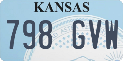 KS license plate 798GVW
