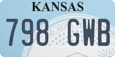 KS license plate 798GWB