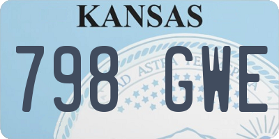 KS license plate 798GWE
