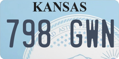 KS license plate 798GWN
