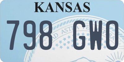 KS license plate 798GWO