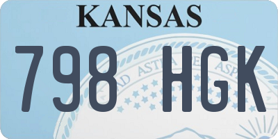KS license plate 798HGK