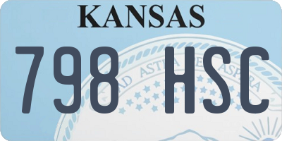 KS license plate 798HSC