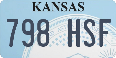 KS license plate 798HSF
