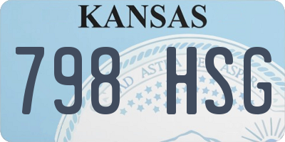 KS license plate 798HSG