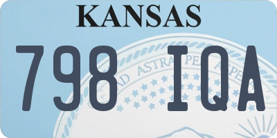 KS license plate 798IQA