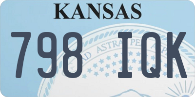KS license plate 798IQK