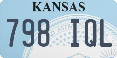 KS license plate 798IQL
