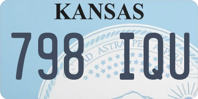 KS license plate 798IQU