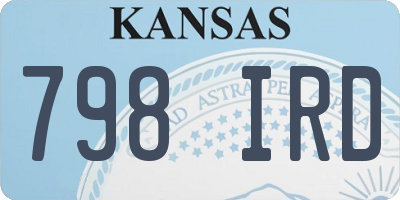 KS license plate 798IRD