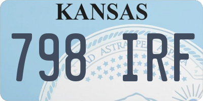 KS license plate 798IRF