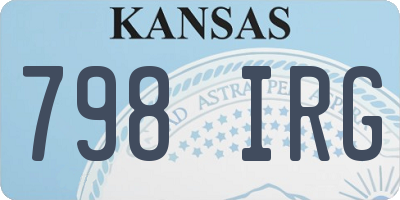 KS license plate 798IRG