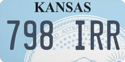 KS license plate 798IRR