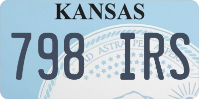 KS license plate 798IRS