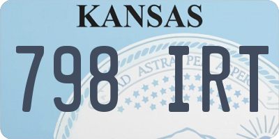 KS license plate 798IRT
