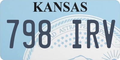 KS license plate 798IRV