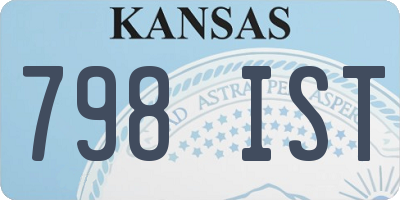 KS license plate 798IST